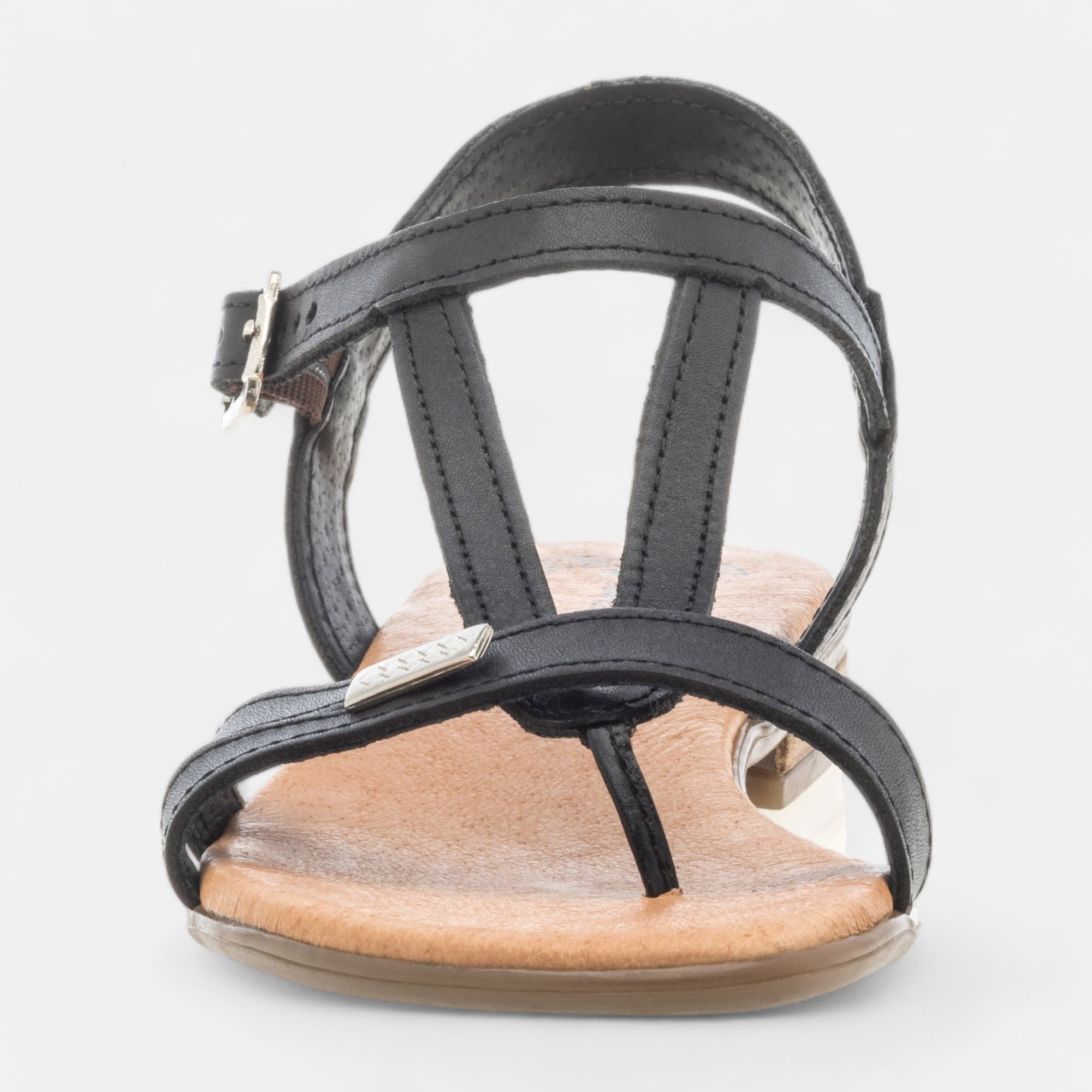 Sandales Femme en cuir noir