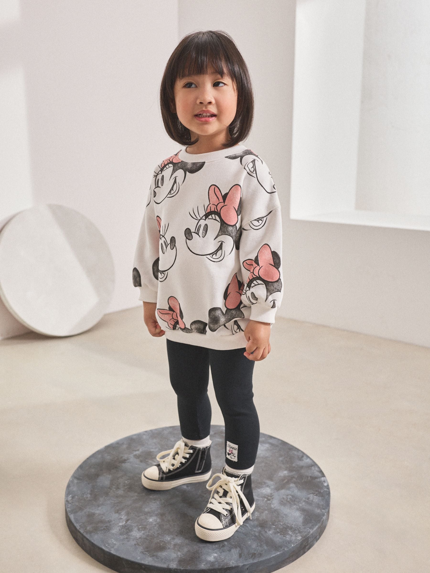 Crème - Disney Minnie Mouse set van sweatshirt en legging (3mnd -7jr)