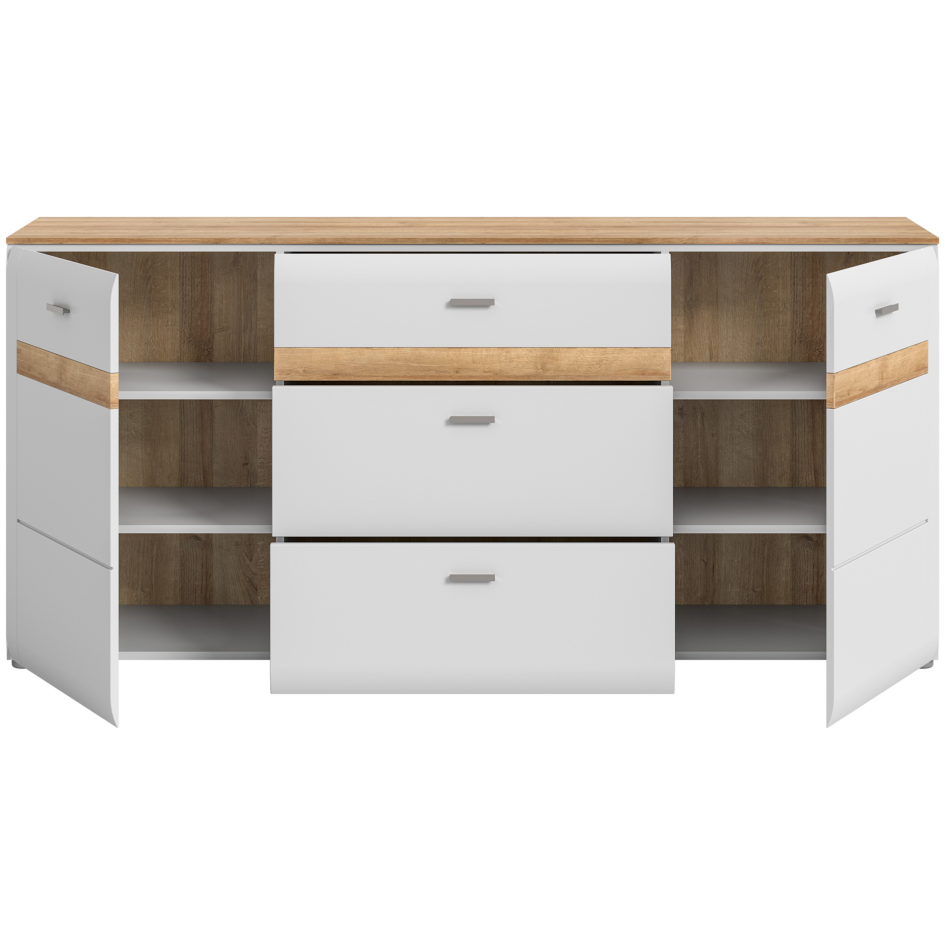Sideboard ASHTON - ashgrey matt-Rivera Eiche - 185 cm