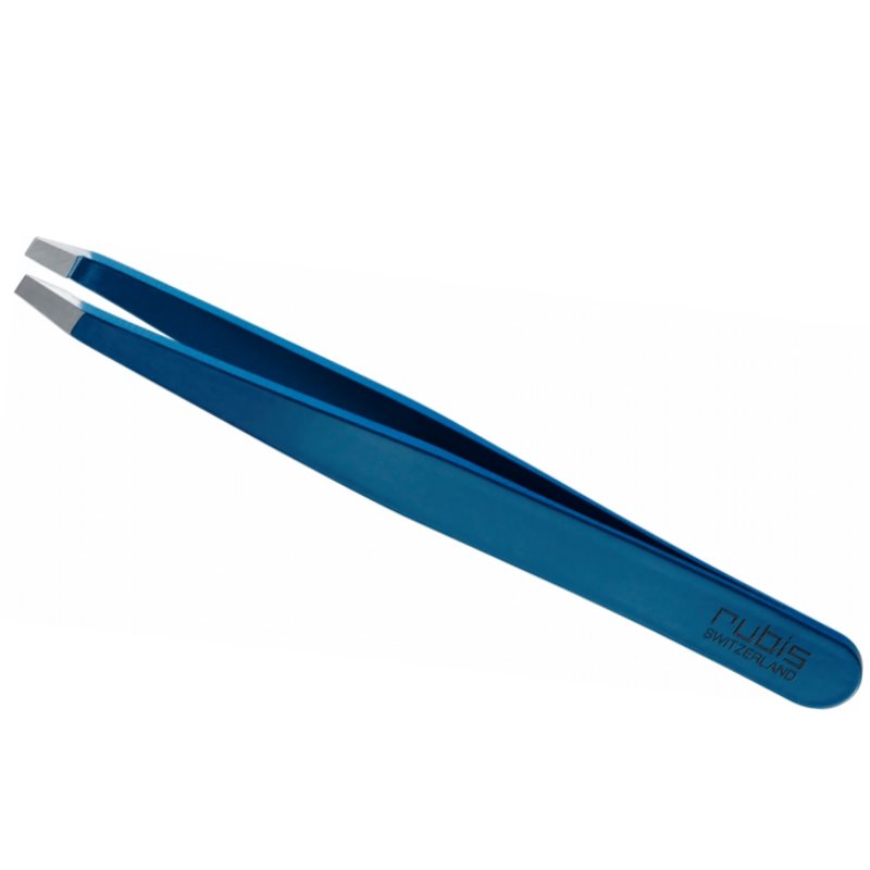 RUBIS Pinzette gerade blau Inox 1 Stk