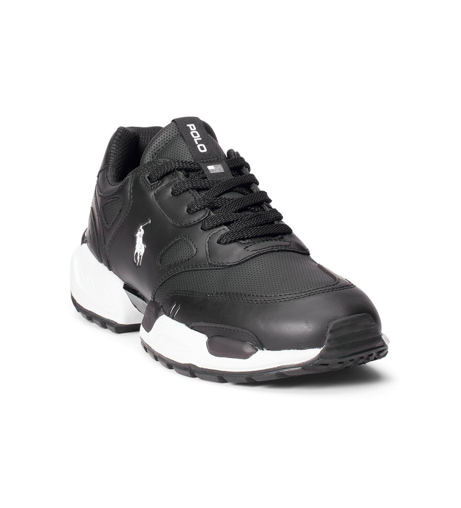 Tênis Ralph Lauren Polo Jogger de couro preto
