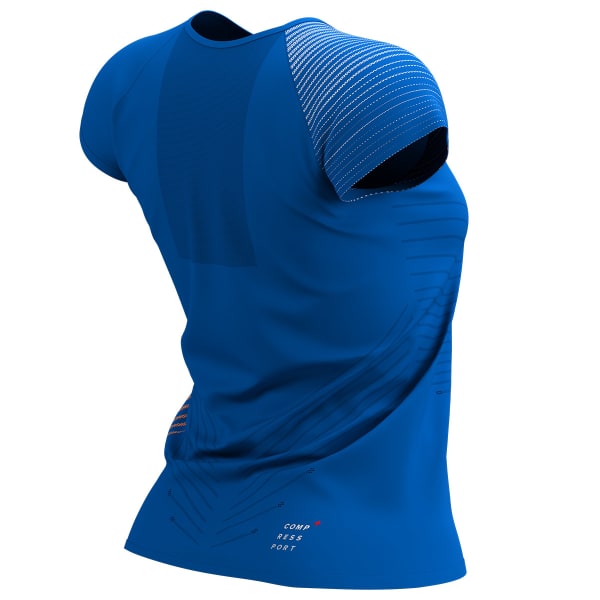 T-shirt running COMPRESSPORT PERFORMANCE SS T SHIRT W PACIFIC BLUE/PAPAYA