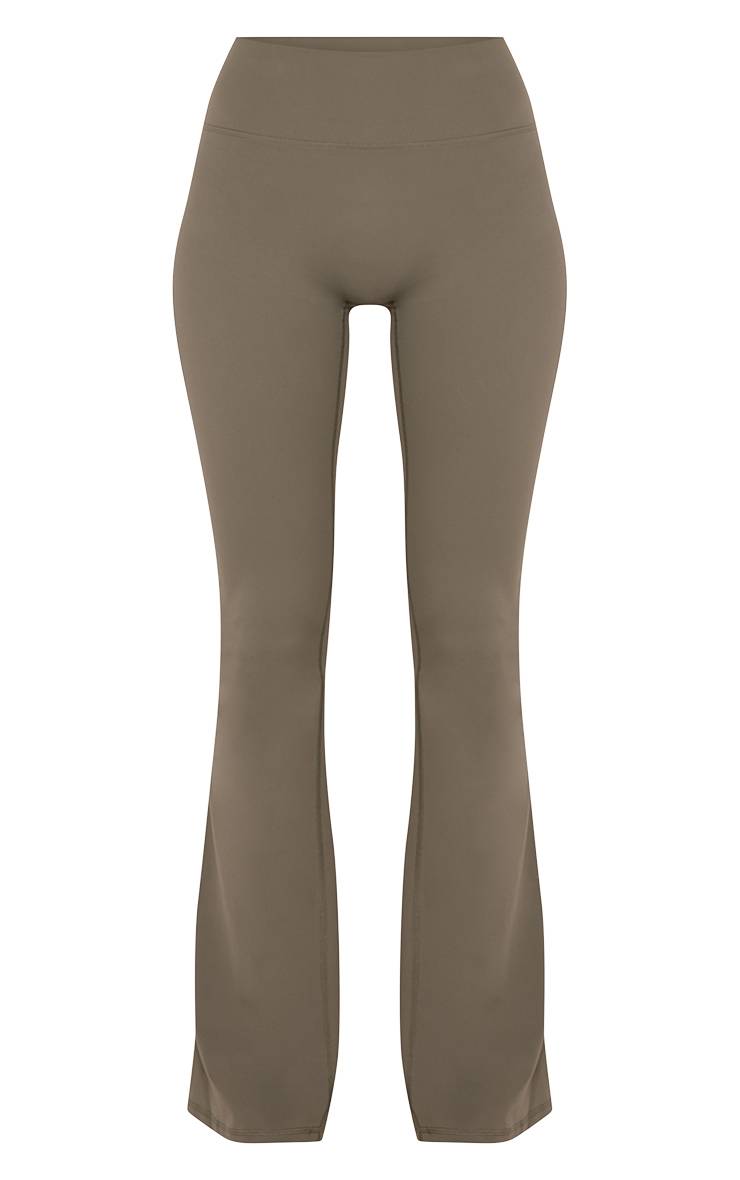 Vert Olive Pantalon De Yoga Évasé Taille Haute Sculptant Pour Grandes Tailles