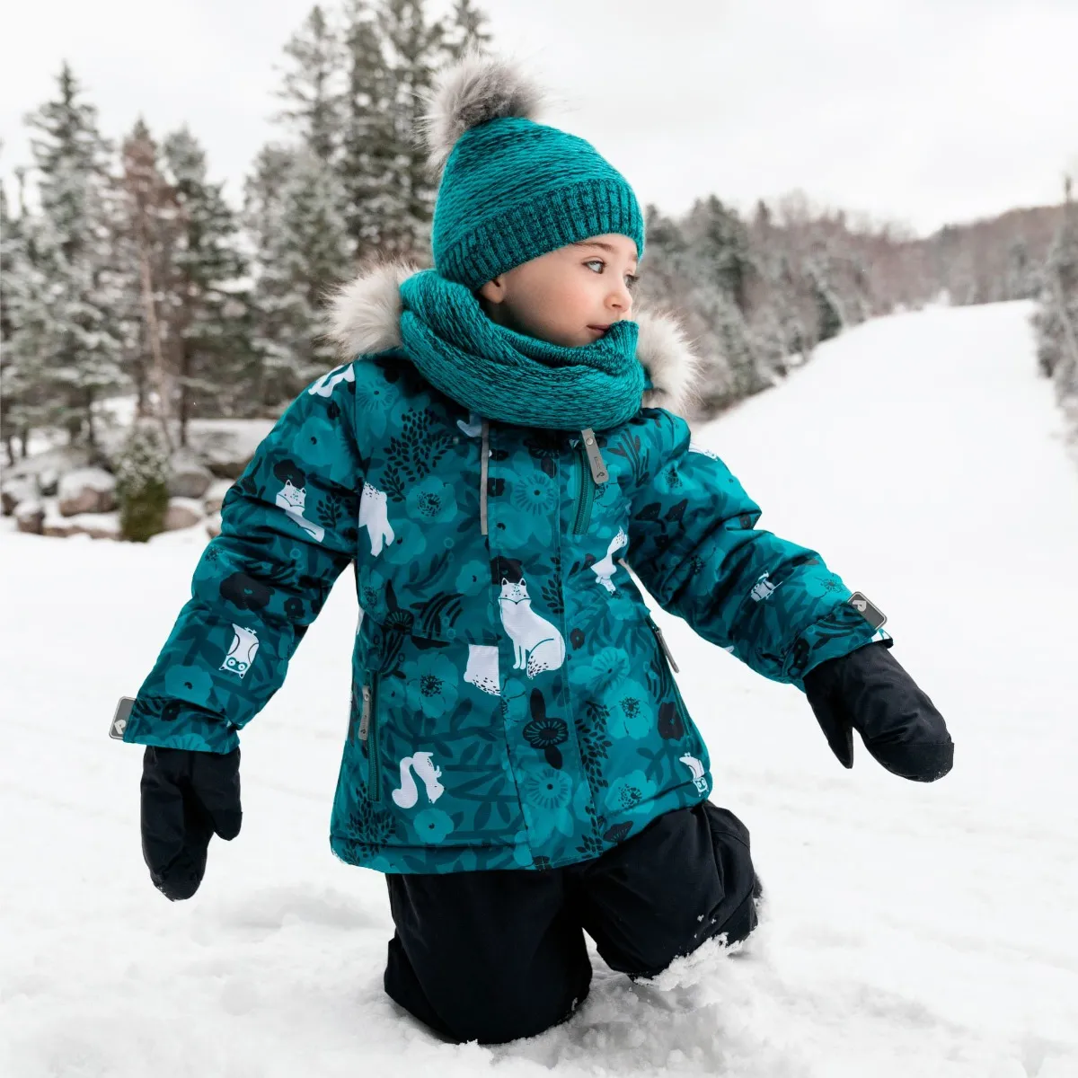 Perlimpinpin Habit de Neige 2 Pièces Forêt 2-6ans