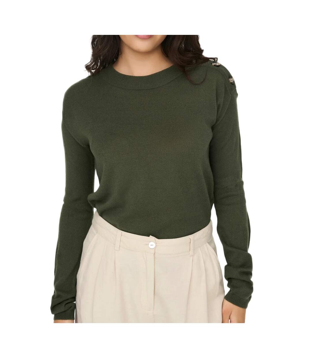 Pull Kaki Femme JDY Laura Button