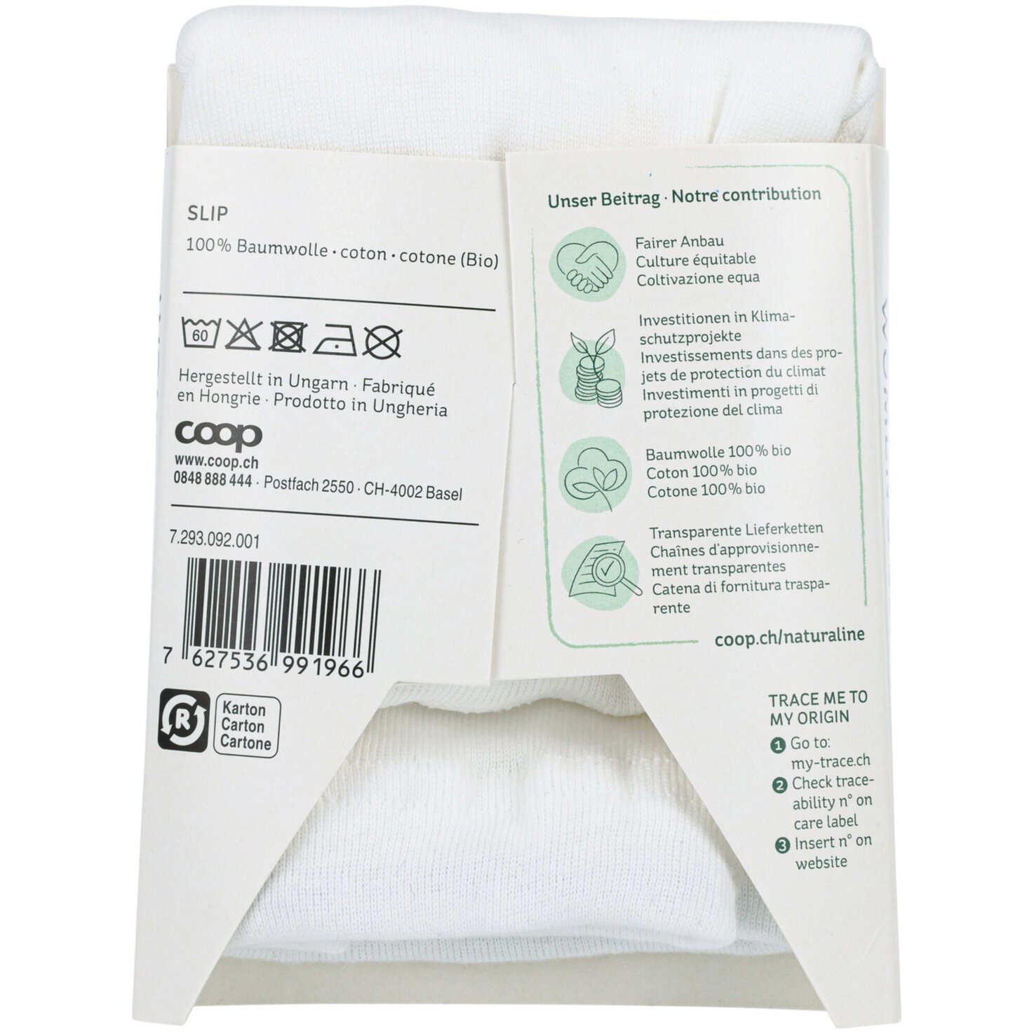 Naturaline Textil Damen Slip weiss S