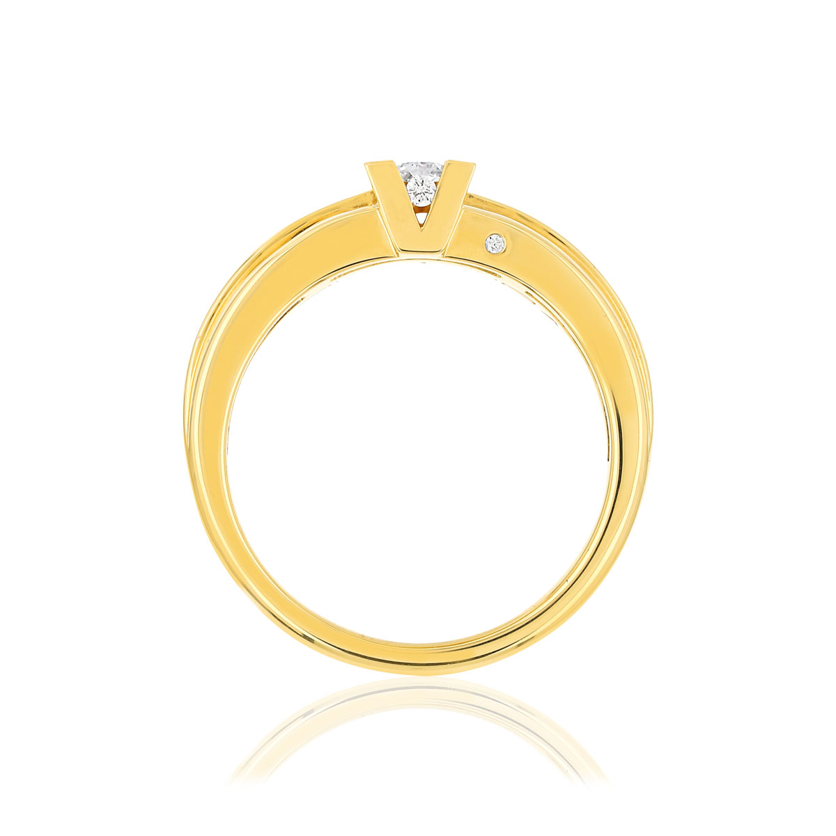 Bague VAN BRILL or jaune 750, diamants.