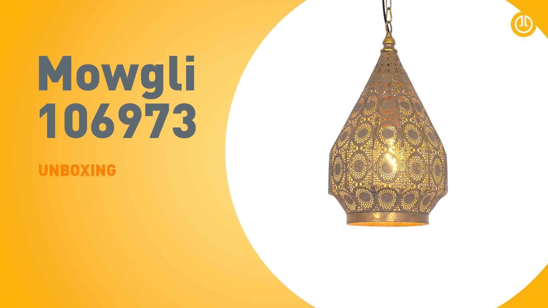Oosterse hanglamp goud met patroon 26cm - Mowgli