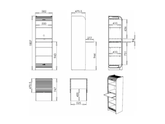 Grand meuble colonne de cuisine micro onde bois clair et blanc Nantes