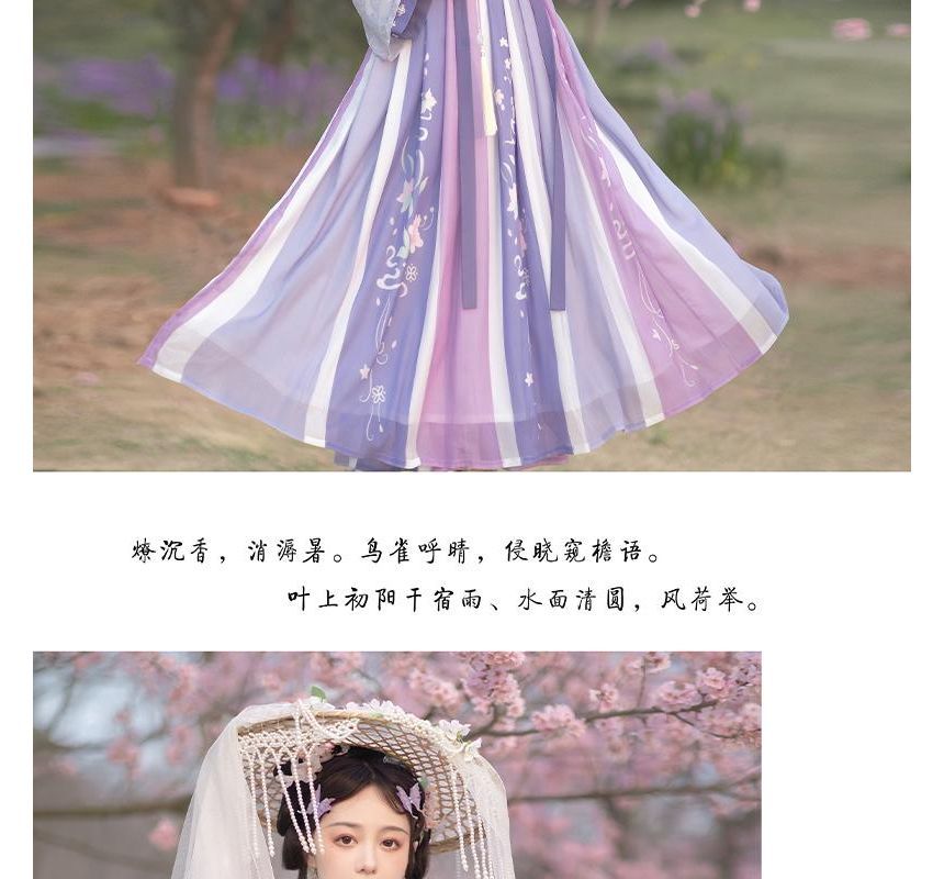 Francoix - Hanfu-kostuumset met lange mouwen en kleurblokken