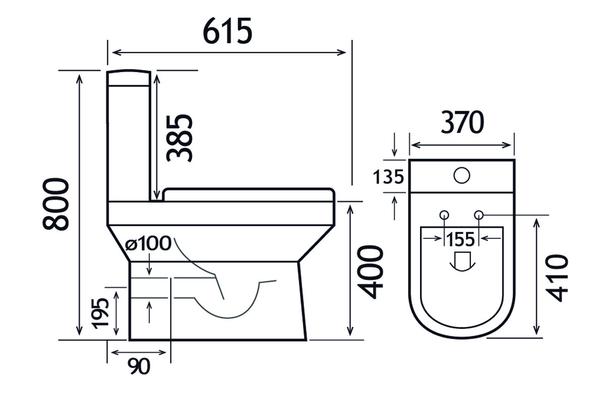 Eastbrook Kenley randloze toiletpot wit glans