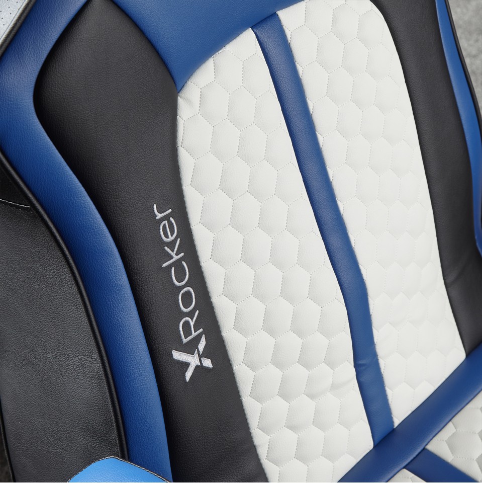 Xrocker Playstation Legend 2.1 Wireless Pedestal Chair - White, Blue And Black