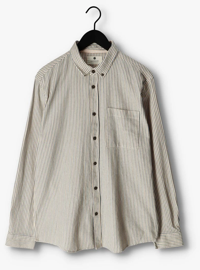 ANERKJENDT zand anerkjendt casual overhemd akkonrad l/s stripe shirt