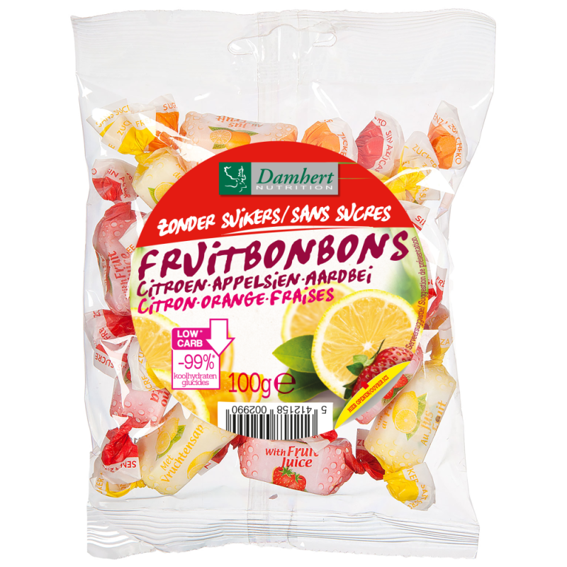 Damhert Fruitbonbons Zonder Suikers 100g