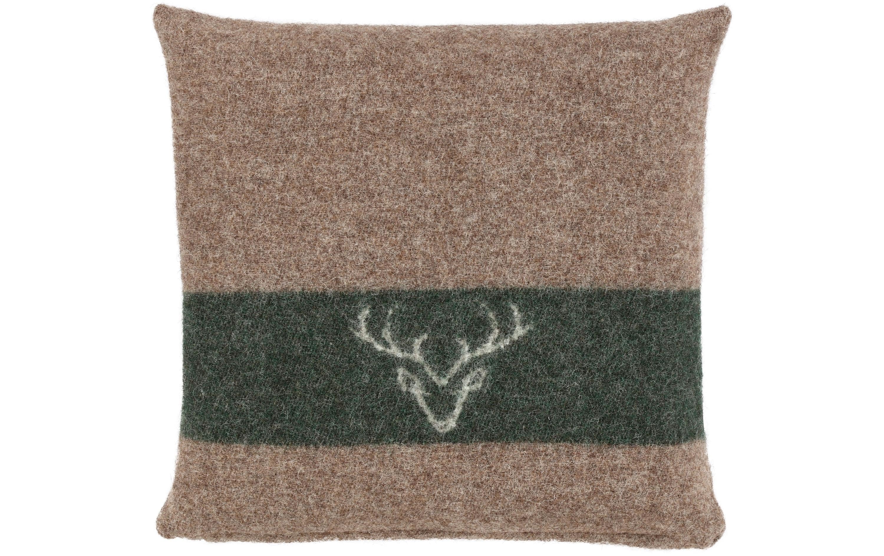Kissen Hirsch 45 x 45 cm, Braun/GrünArmeekissen