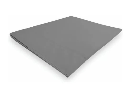 Drap plat en coton percale 260x300 cm CAMILLE gris, par songe de camille