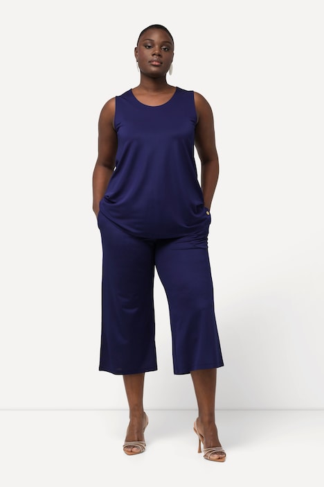 Slinky-Culotte, wadenlang, weites Bein, Elastikbund