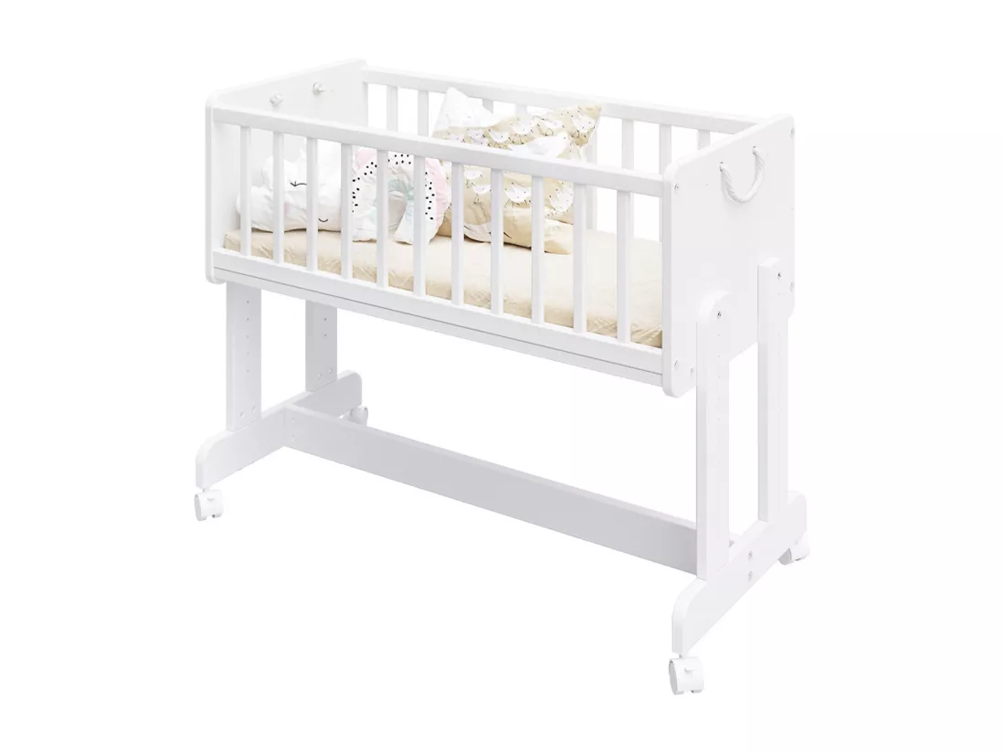 Berceau Lit Cododo 5 en 1 - ORNELLA - Matelas inclus - Blanc