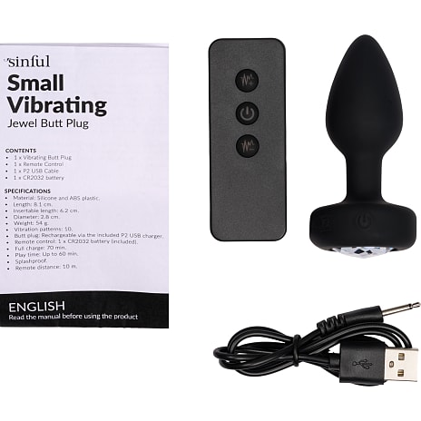 Sinful Jewel vibrerende butt plug small
