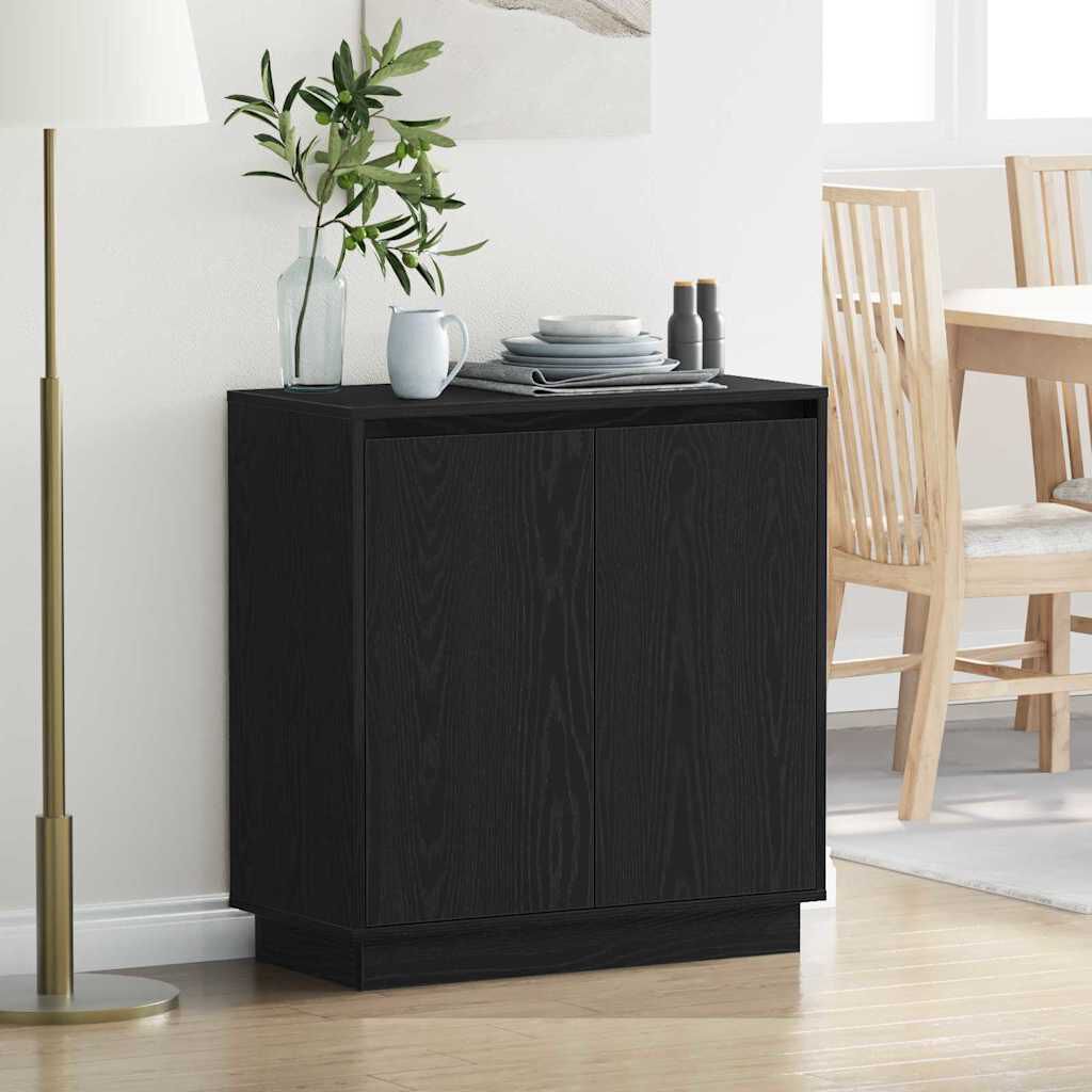 vidaXL Dressoir zwart eiken 71 x 34,5 x 75 cm Materiaal hout
