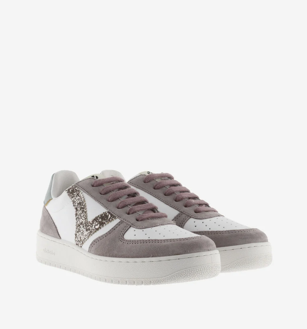 MADRID SPLIT LEATHER & GLITTER SNEAKERSLAVANDA