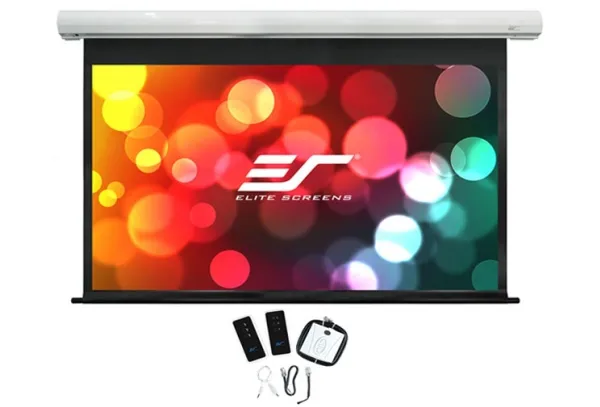 Elite Screens Saker Series SK110XHW-E12 - Projektionsskærm - loftsmonterbar, vægmonterbar - motoriseret - 230 V - 110