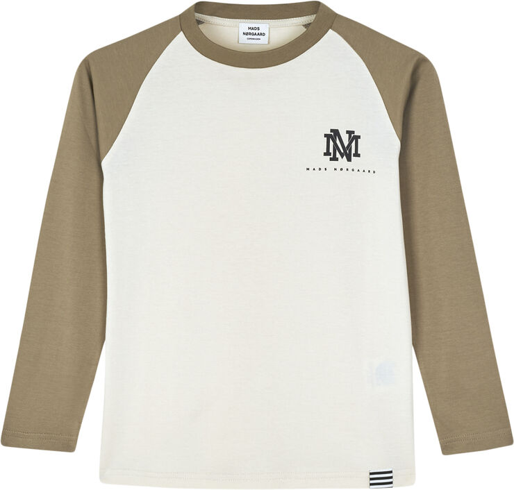 Mads Nørgaard - Copenhagen Single Thorlino L/S Raglan Tee Hvid grå