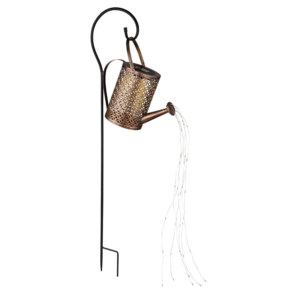 LED Solarleuchte, Gießkanne, gold, Erdspieß, H 85 cm