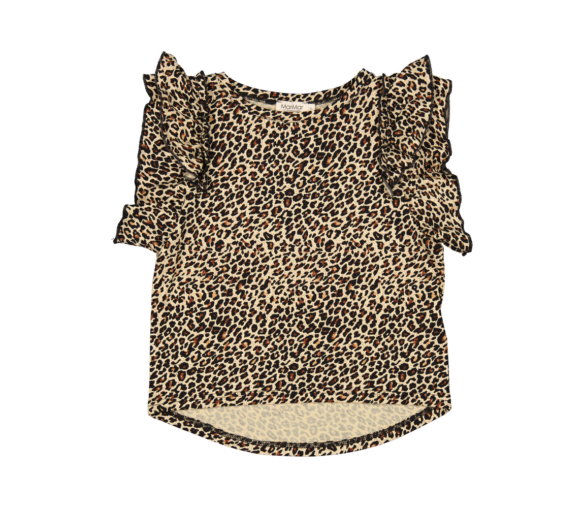 Leo Tavora Frill, T-shirt - Brown Leo