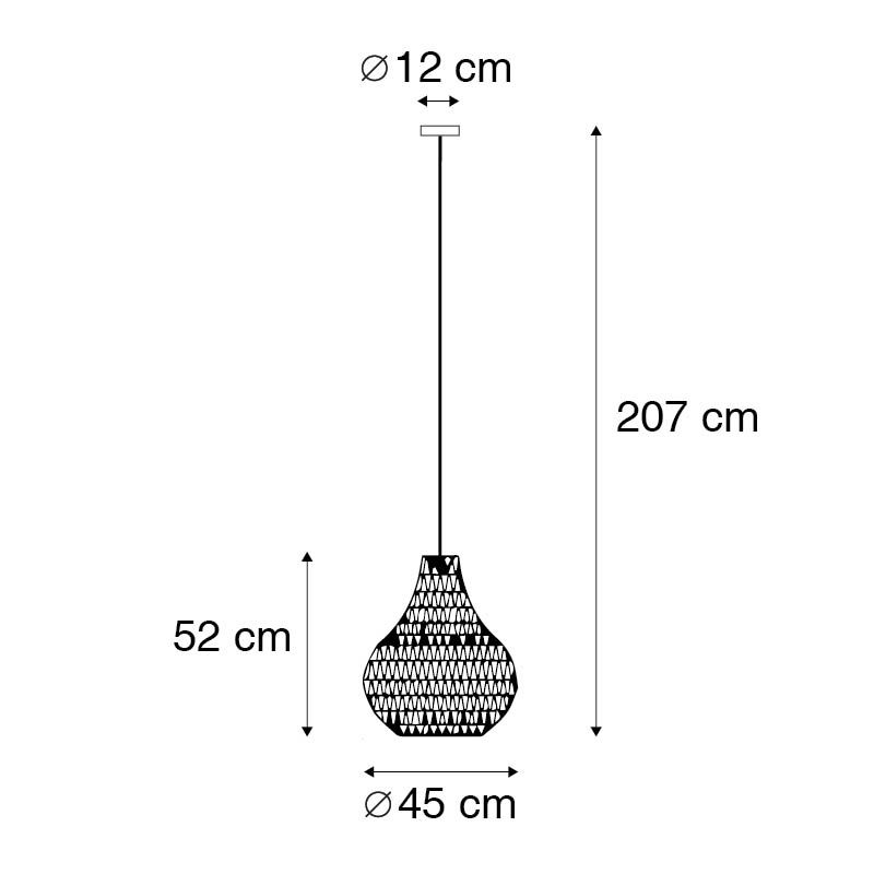 Retro hanglamp zwart 45 cm - Lina Drop