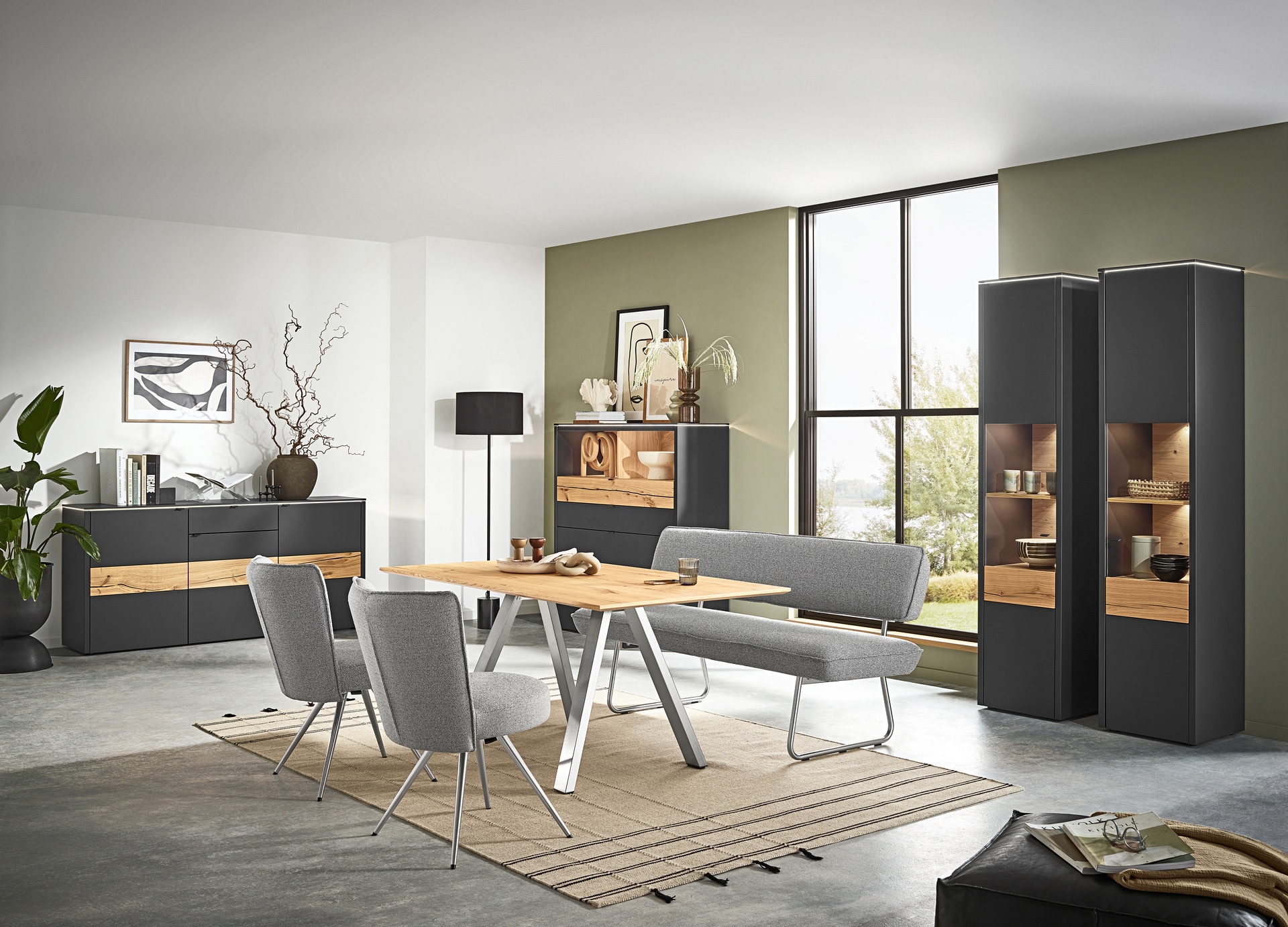VENJAKOB Esstisch 160 x 90 cm Santana Eiche