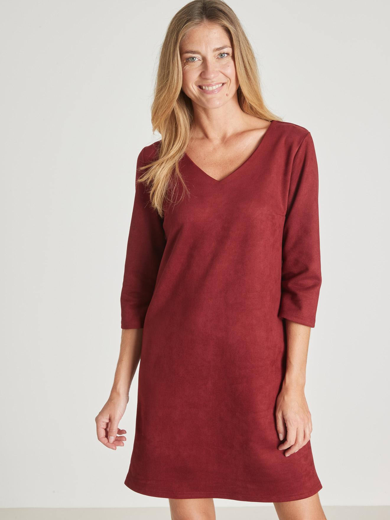 Robe en maille suédine