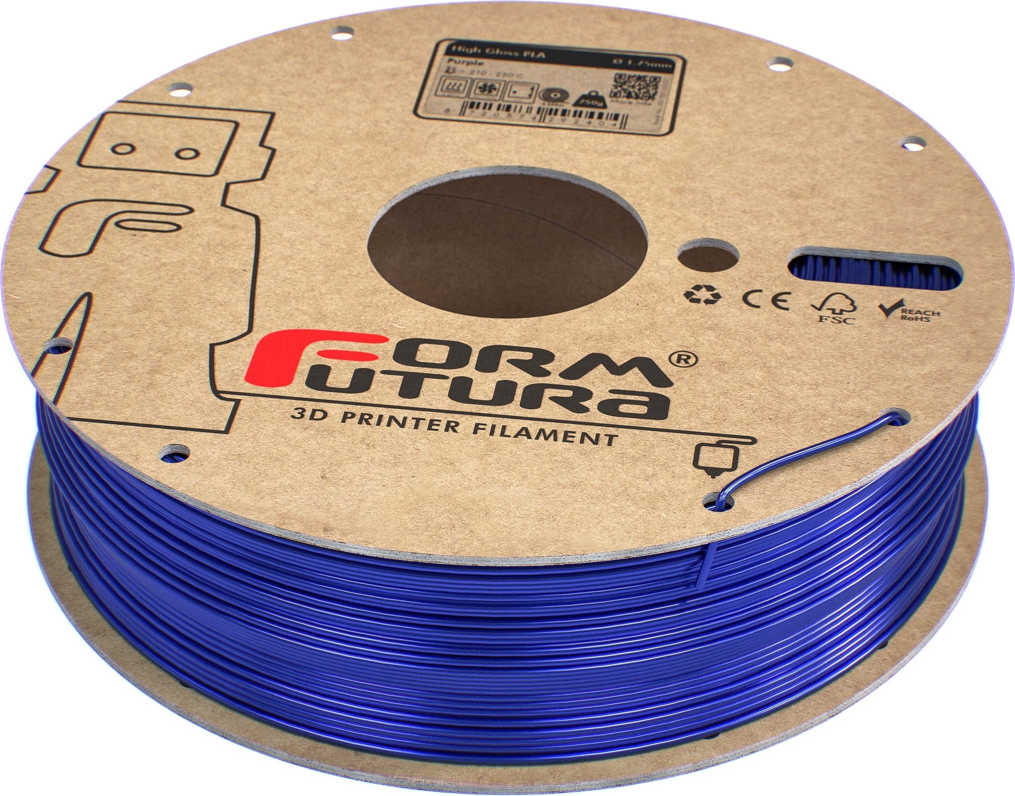 FormFutura  High Gloss PLA Blau, 1,75 mm / 750 g    Ästhetisches Filament für Modelle ohne sichtbare Schichten