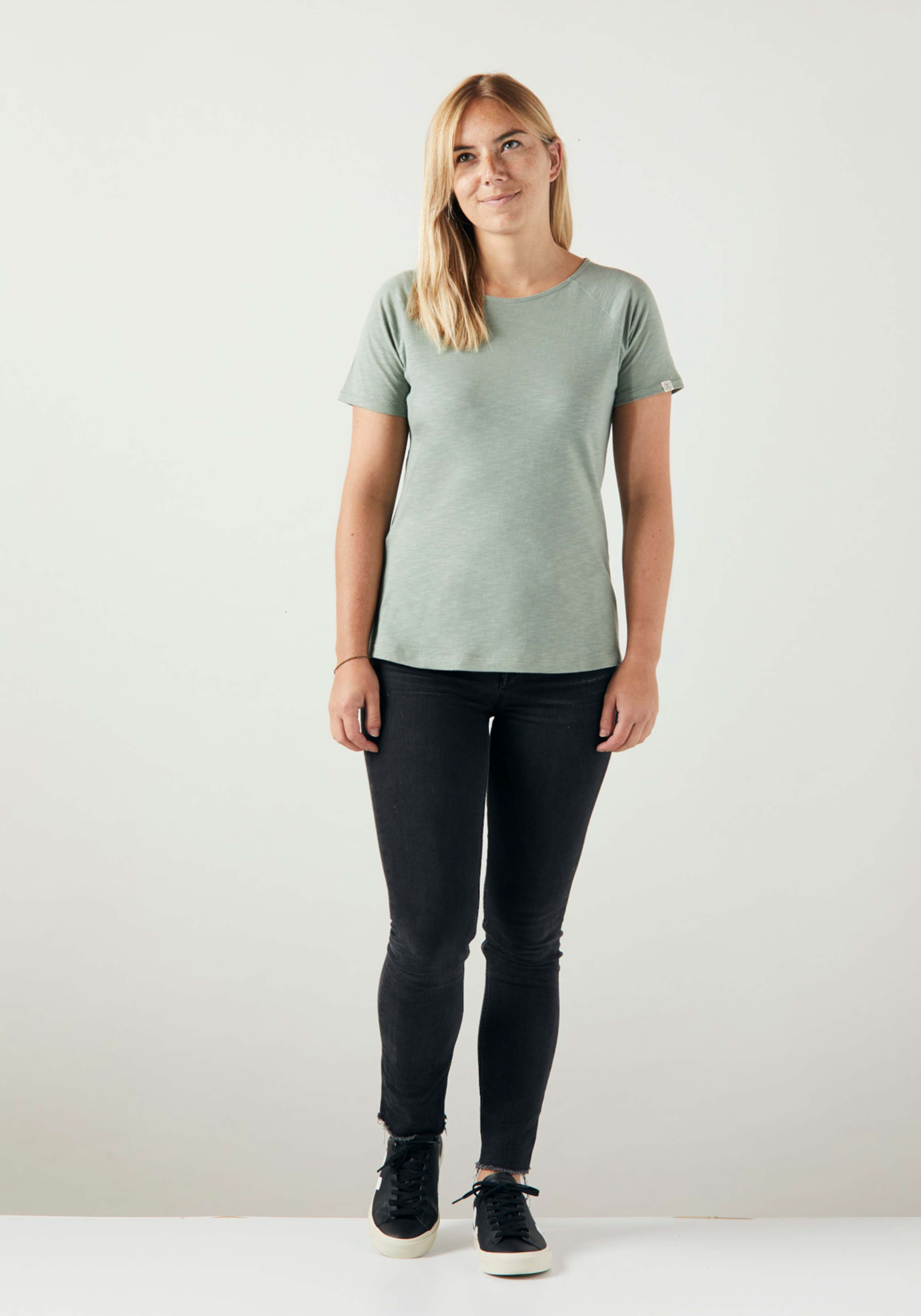 WE ARE ZRCL Damen Raglan T-Shirt Basic Light Green