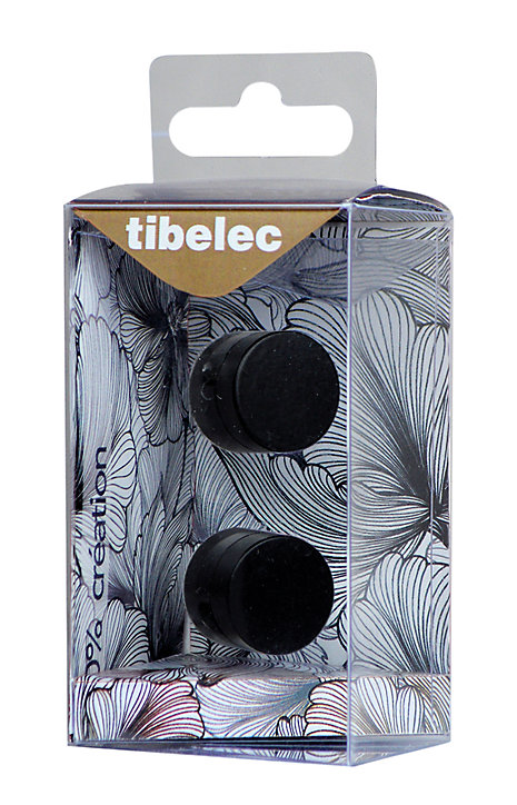 Lot 2 passe-câbles aluminium noir Ø2 cm Tibelec