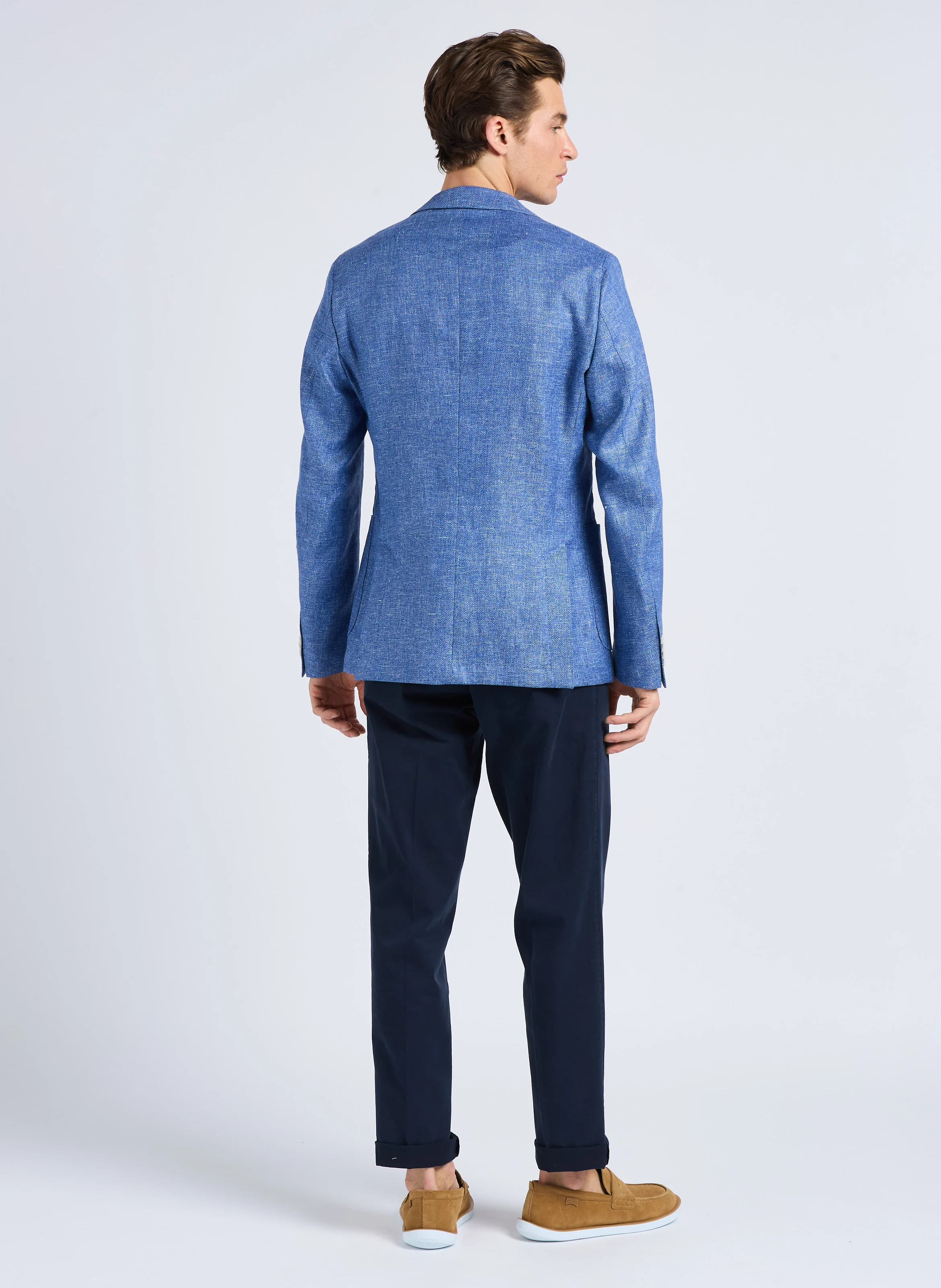 Pantalon à pinces regular-fit en coton | Bleu