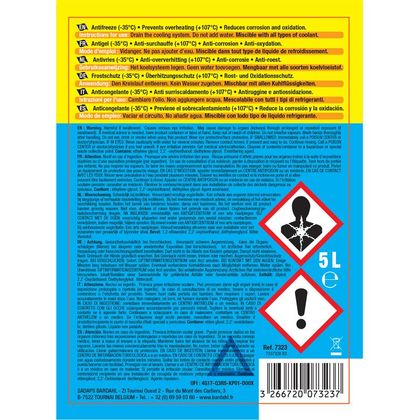 Liquide de refroidissement Bardahl 5 litres -35° Universel