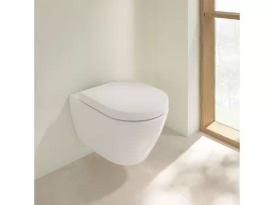 WC suspendu sans bride VILLEROY ET BOCH Subway 2.0 blanc alpin avec abattant