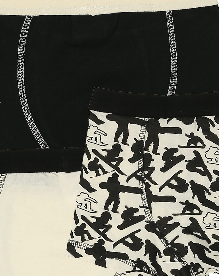 Boxershorts SNOWBOARDER 3er-Pack in offwhite/schwarz