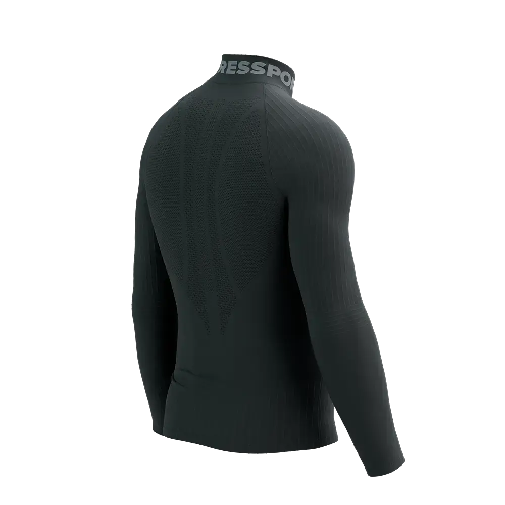 Compressport 3D Thermo Half Zip Thermoshirt Lange Mouwen Zwart
