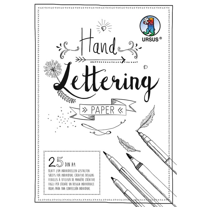 Handlettering-Block - DIN A4 - weiß