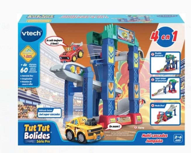 TUT TUT BOLIDES® - SERIE PRO - MULTI CASCADES JUMP ET GO 4 EN 1
