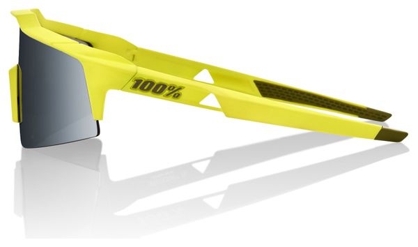 Lunettes 100% Speedcraft SL Soft Tact Banana Noir / Verres Noir Mirroir