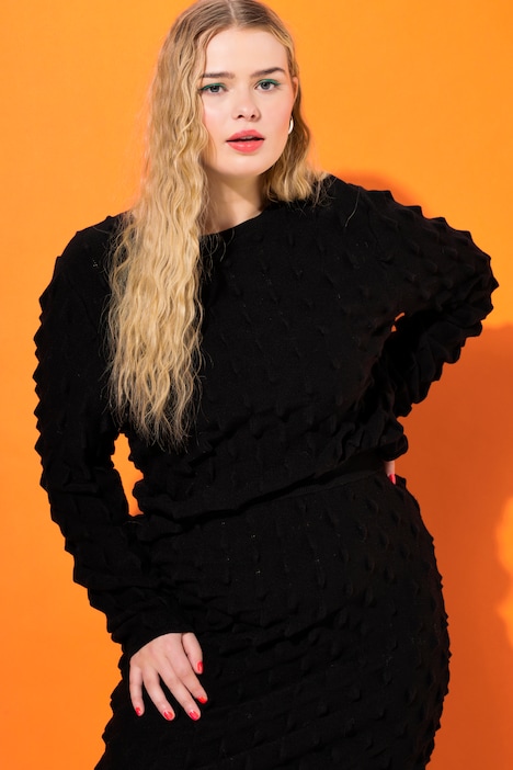 Pullover, Bubble-Strick, Langarm