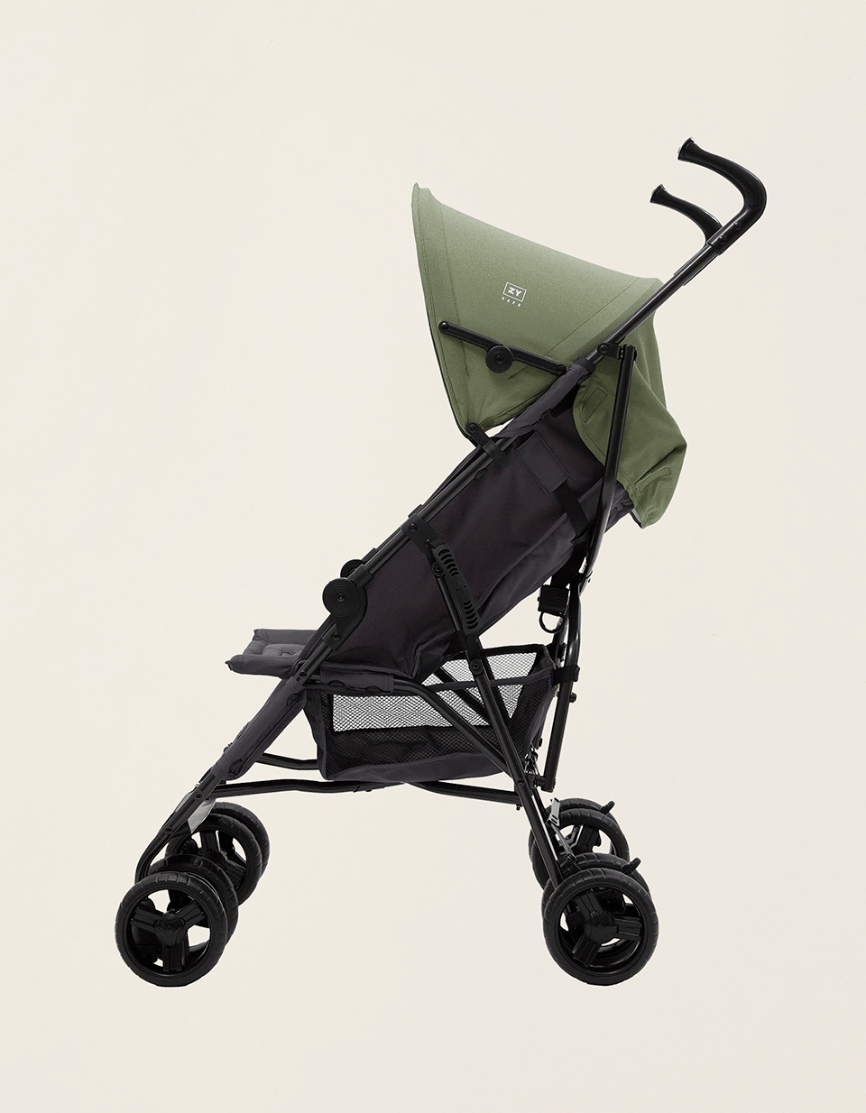 Carrinho Bengala ZY Safe Road Plus, Cinza/Verde