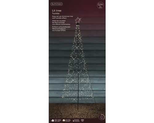 480 LED vlaggenmast boom lichtsnoer Lumineo H 320 cm warm wit