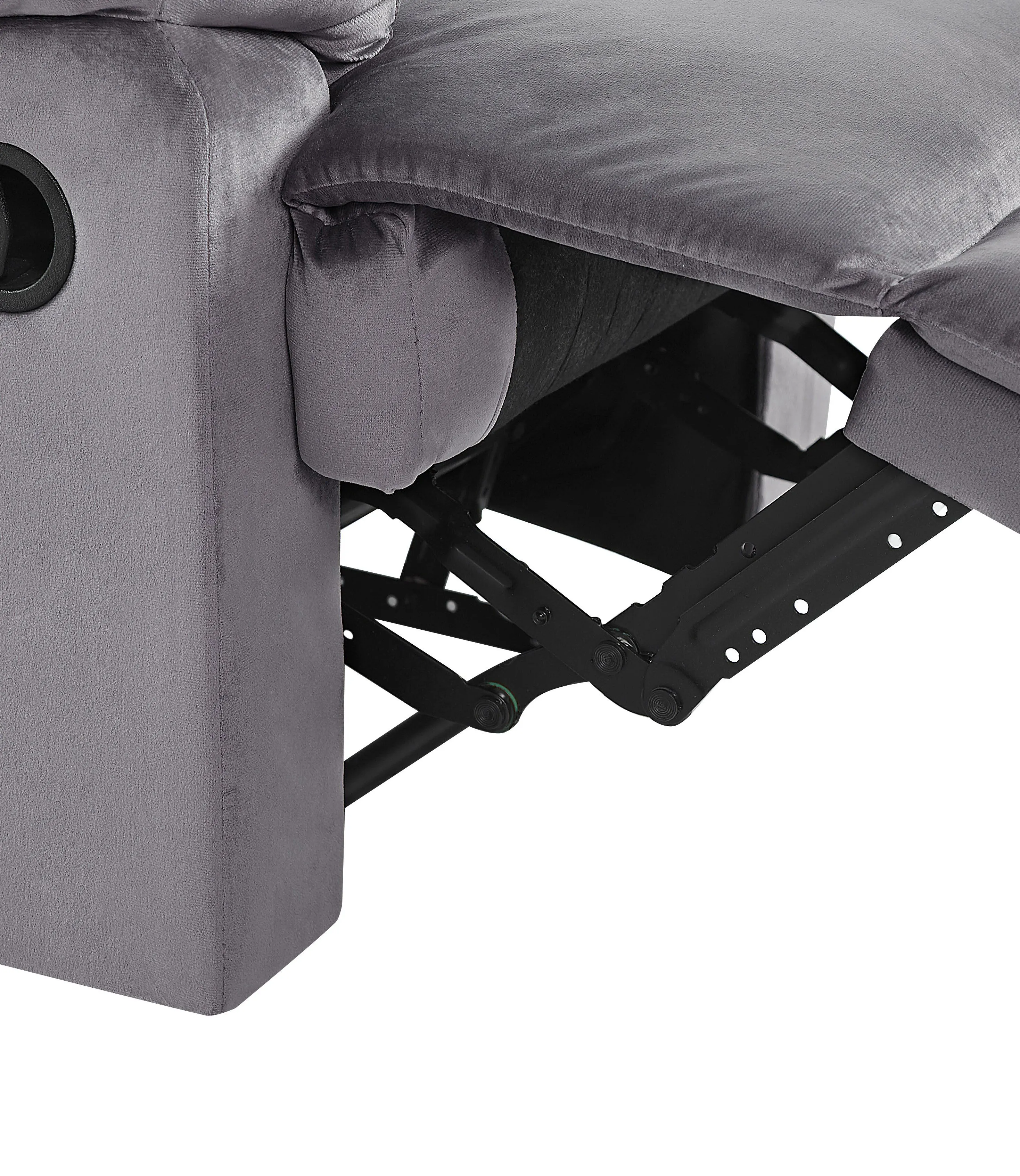 Relaxfauteuil ESLOV inclusief voetensteun Fluweel Grijs