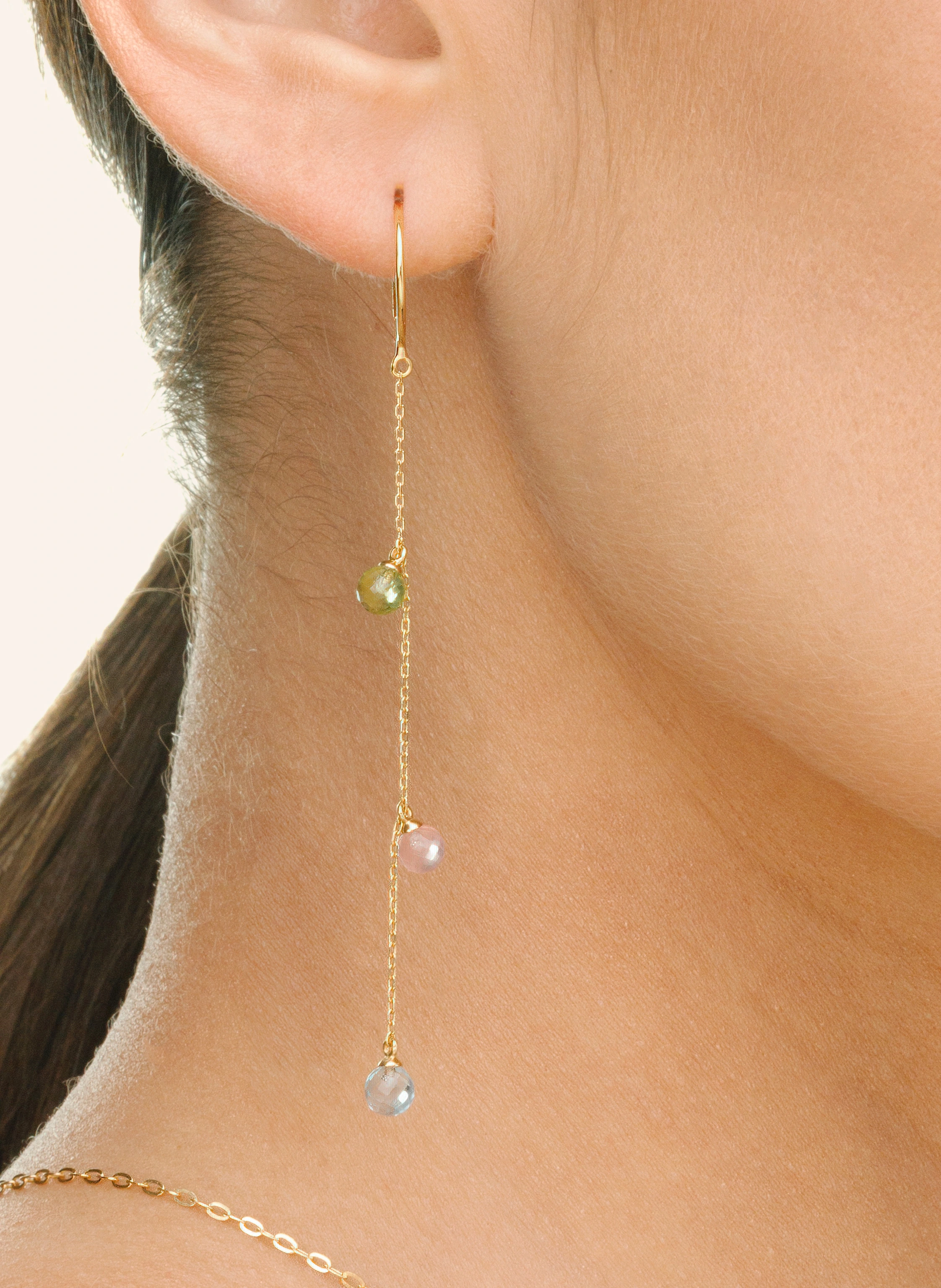 Leaf Ohrringe SWEET GEMS aus14 Karat Gelbgold