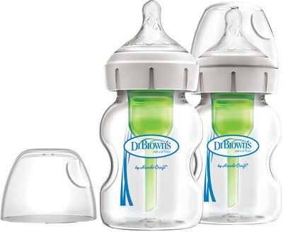 Dr. Brown's Option+ Bred Hals Glasssflaske 150 ml 2-pack