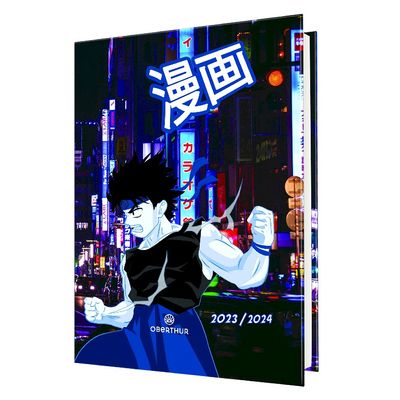 Agenda Manga - 1 jour par page - 12,5 x 17,5 cm - ville - Oberthur